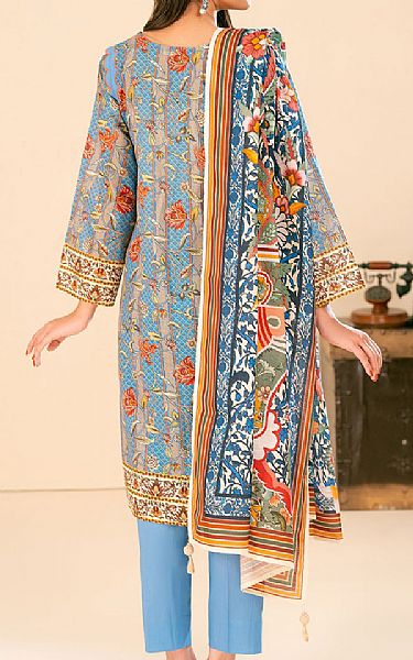 Gul Ahmed Baby Blue Khaddar Suit | Pakistani Winter Dresses in USA- Image 2