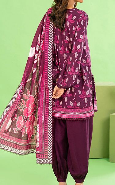 Gul Ahmed Wine Berry Khaddar Suit | Pakistani Winter Dresses in USA- Image 2