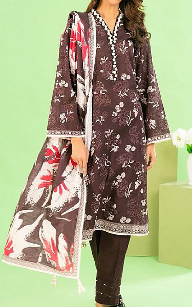 Gul Ahmed Brown Khaddar Suit | Pakistani Winter Dresses in USA- Image 1