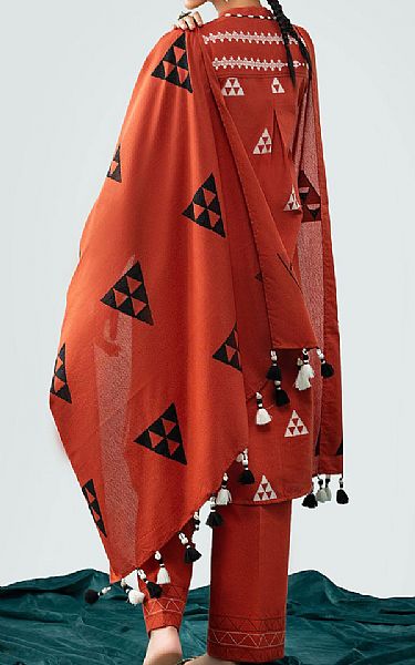 Gul Ahmed Rust Jacquard Suit | Pakistani Winter Dresses in USA- Image 2