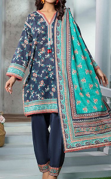Gul Ahmed Pickled Bluewood Khaddar Suit | Pakistani Winter Dresses in USA- Image 1