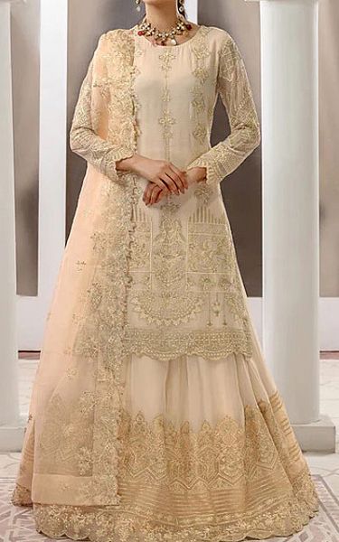 House Of Nawab Ivory Chiffon Suit | Pakistani Embroidered Chiffon Dresses- Image 1