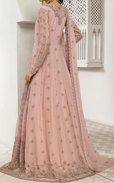 House Of Nawab Tea Pink Chiffon Suit | Pakistani Embroidered Chiffon Dresses- Image 2