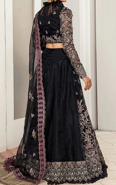 House Of Nawab Black Organza Suit | Pakistani Embroidered Chiffon Dresses- Image 2