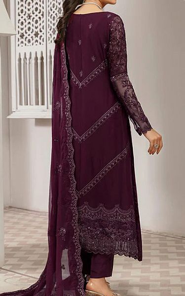 House Of Nawab Byzantium Purple Chiffon Suit | Pakistani Embroidered Chiffon Dresses- Image 2