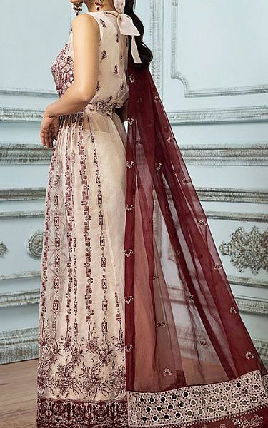 House Of Nawab Beige Organza Suit | Pakistani Dresses in USA- Image 2