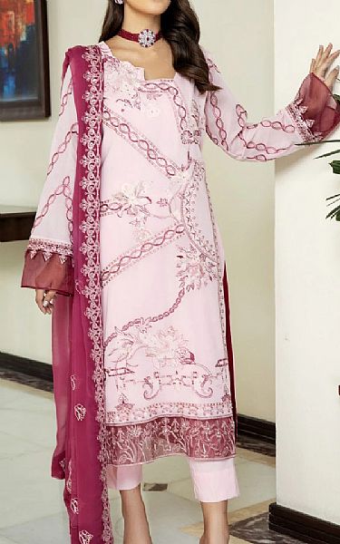 House Of Nawab Baby Pink Swiss Lawn Suit | Pakistani Lawn Suits- Image 1