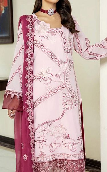 House Of Nawab Baby Pink Swiss Lawn Suit | Pakistani Lawn Suits- Image 2