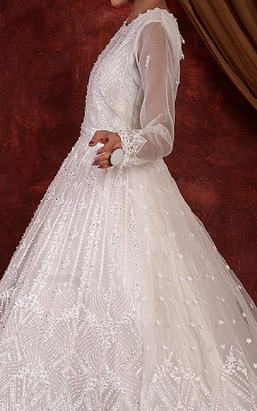 House Of Nawab White Organza Suit | Pakistani Embroidered Chiffon Dresses USA- Image 3