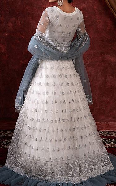 House Of Nawab Grey Net Suit | Pakistani Embroidered Chiffon Dresses USA- Image 2