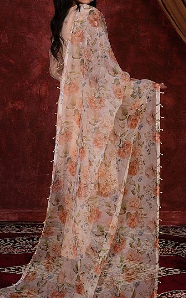 House Of Nawab Peach Organza Suit | Pakistani Embroidered Chiffon Dresses USA- Image 2