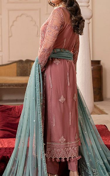 House Of Nawab Dusty Rose Net Suit | Pakistani Embroidered Chiffon Dresses USA- Image 2
