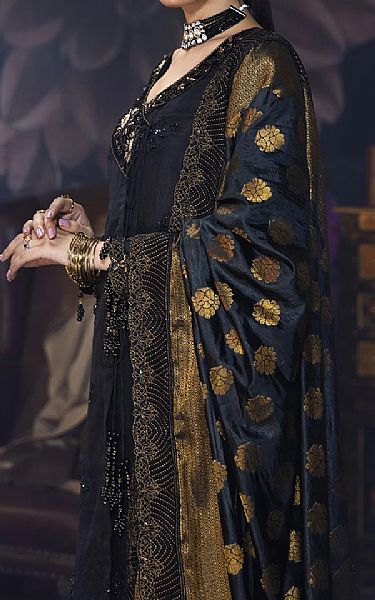 House Of Nawab Black Organza Suit | Pakistani Embroidered Chiffon Dresses USA- Image 2