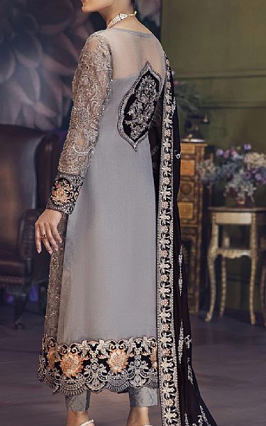 House Of Nawab Grey Organza Suit | Pakistani Dresses in USA- Image 2