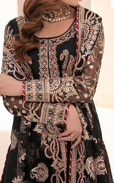 House Of Nawab Black Organza Suit | Pakistani Embroidered Chiffon Dresses USA- Image 3