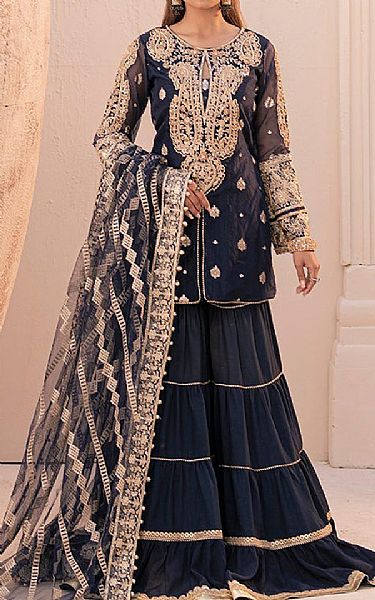 House Of Nawab Ebony Clay Jamawar Suit | Pakistani Embroidered Chiffon Dresses USA- Image 1