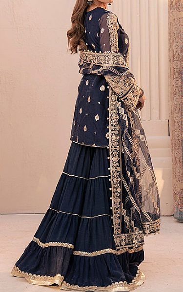 House Of Nawab Ebony Clay Jamawar Suit | Pakistani Embroidered Chiffon Dresses USA- Image 2