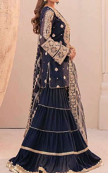 House Of Nawab Ebony Clay Jamawar Suit | Pakistani Embroidered Chiffon Dresses USA- Image 3