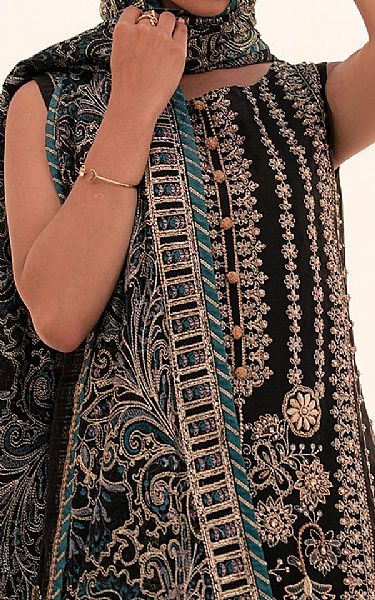 House Of Nawab Black Organza Suit | Pakistani Embroidered Chiffon Dresses USA- Image 3