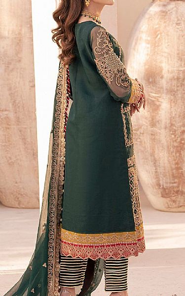 House Of Nawab Gable Green Organza Suit | Pakistani Embroidered Chiffon Dresses USA- Image 2