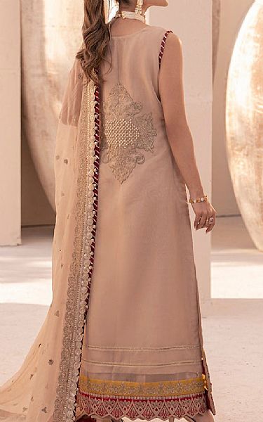 House Of Nawab Pale Taupe Organza Suit | Pakistani Embroidered Chiffon Dresses USA- Image 2