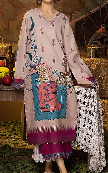 Humdum Tea Pink Lawn Suit (2 Pcs) | Pakistani Lawn Dress in USA- Image 1