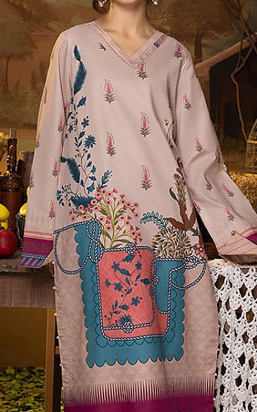 Humdum Tea Pink Lawn Suit (2 Pcs) | Pakistani Lawn Dress in USA- Image 2