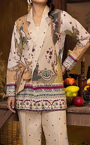 Humdum Ivory Lawn Suit (2 Pcs) | Pakistani Lawn Dress in USA- Image 2