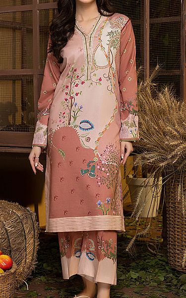 Humdum Rose Pink Lawn Suit (2 Pcs) | Pakistani Lawn Dress in USA- Image 1