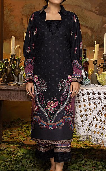 Humdum Black Lawn Suit (2 Pcs) | Pakistani Lawn Dress in USA- Image 1