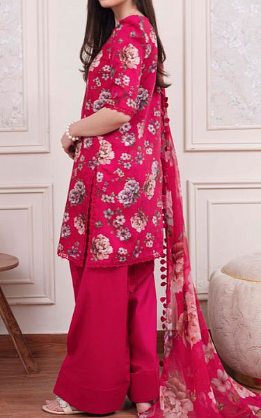 Humdum Hot Pink Viscose Suit | Pakistani Winter Dresses in USA- Image 2