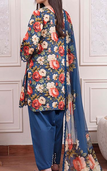 Humdum Blue Viscose Suit | Pakistani Winter Dresses in USA- Image 2