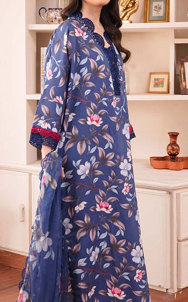 Humdum Cadet Blue Viscose Suit | Pakistani Winter Dresses in USA- Image 2
