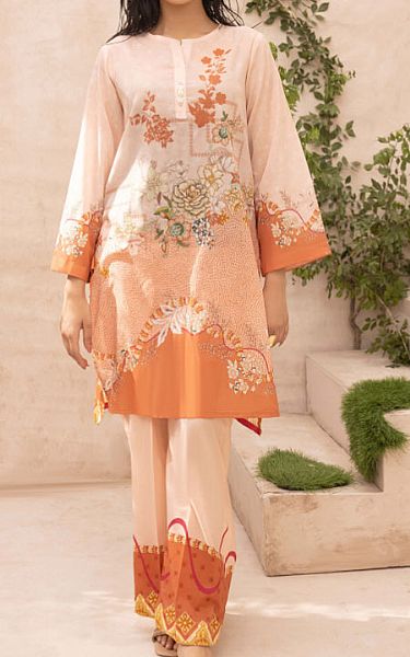 Humdum Pink/Rust Lawn Suit (2 Pcs) | Pakistani Lawn Dress in USA- Image 1