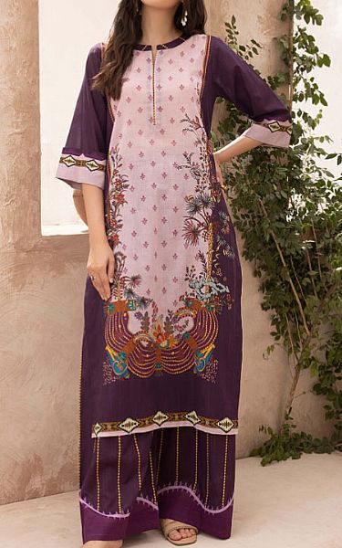 Humdum Plum Lawn Suit (2 Pcs) | Pakistani Lawn Dress in USA- Image 1