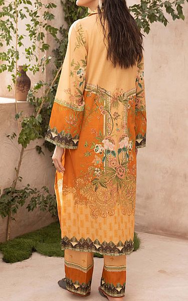 Humdum Beige/Orange Lawn Suit (2 Pcs) | Pakistani Lawn Dress in USA- Image 2