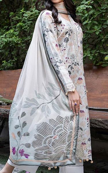 Humdum Ivory/Grey Lawn Suit | Pakistani Lawn Dress in USA- Image 2