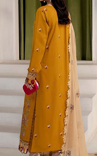 Humdum Mustard Viscose Suit | Pakistani Winter Dresses in USA- Image 2