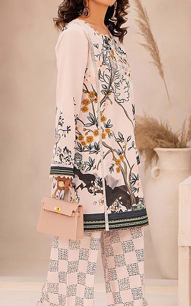 Humdum Off-white Cotton Suit (2 Pcs) | Pakistani Lawn Dress in USA- Image 2