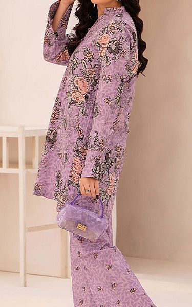 Humdum Lavender Cotton Suit (2 Pcs) | Pakistani Lawn Dress in USA- Image 2