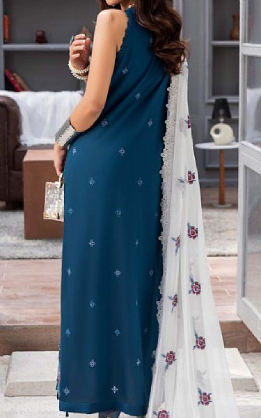 Humdum Denim Blue Viscose Suit | Pakistani Winter Dresses in USA- Image 2