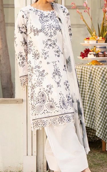 Humdum Off-white Lawn Suit | Pakistani Lawn Dress in USA- Image 2
