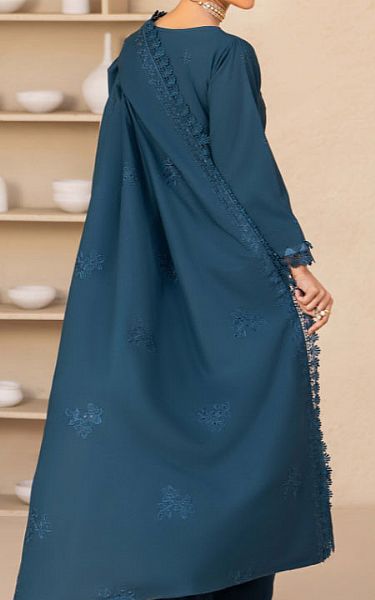 Humdum Teal Wool Suit | Pakistani Winter Dresses in USA- Image 2