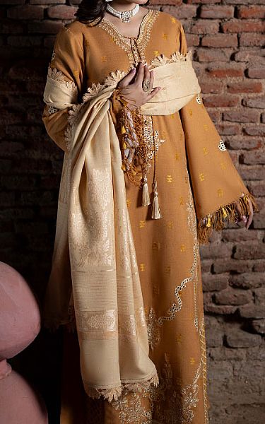 Humdum Coffee Brown Wool Suit | Pakistani Winter Dresses in USA- Image 2