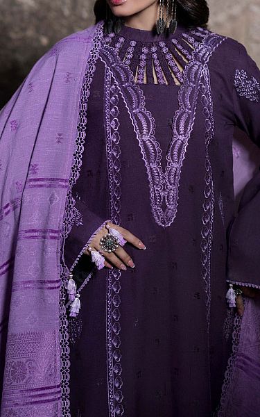 Humdum Purple Wool Suit | Pakistani Winter Dresses in USA- Image 2
