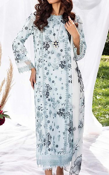 Humdum Pale Blue Lawn Suit | Pakistani Lawn Dress in USA- Image 1