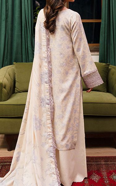 Humdum Ivory/Lilac Khaddar Suit | Pakistani Winter Dresses in USA- Image 2
