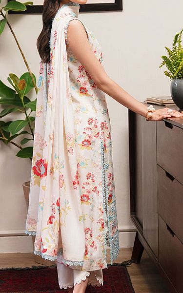 Humdum White/Turquoise Khaddar Suit | Pakistani Winter Dresses in USA- Image 2
