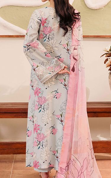 Humdum Light Grey Viscose Suit | Pakistani Winter Dresses in USA- Image 2