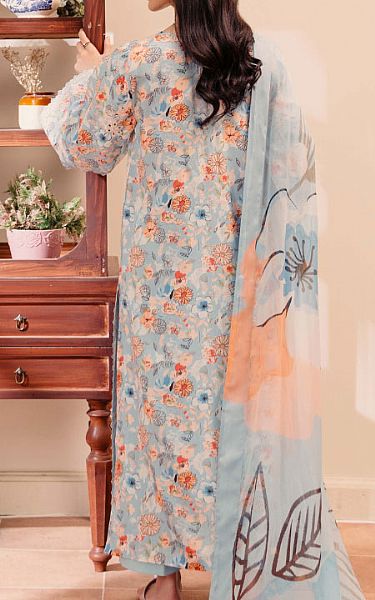 Humdum Baby Blue Viscose Suit | Pakistani Winter Dresses in USA- Image 2